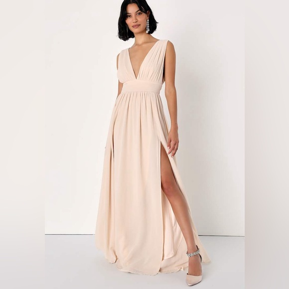 Lulus Dresses & Skirts - NWT LuLus Heavenly Hues Cream Maxi Dress